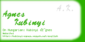 agnes kubinyi business card